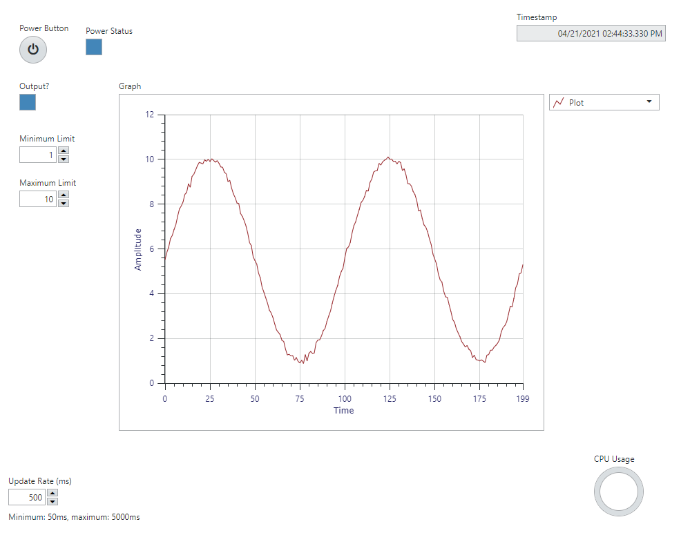 Using LabVIEW NXG to display dummy data
